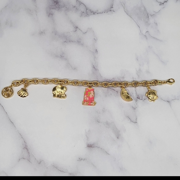 NWOT Lilly Pultzier 💖 Charm Bracelet with 6 charms!! ADORBS! - Picture 9 of 15